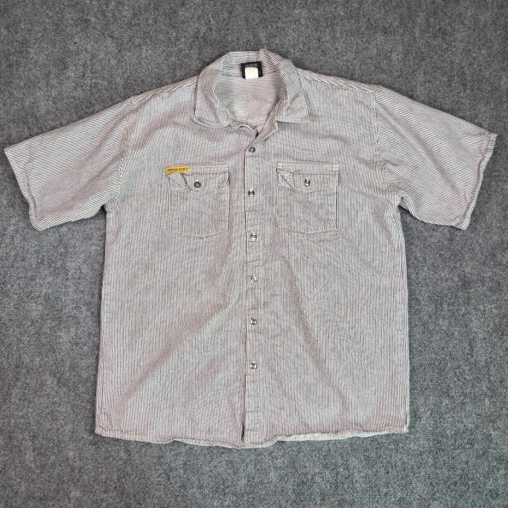 Prison Blues Hickory Stripe Work Shirt Made By Inmates Short Sleeve Mens MD